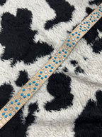 Blue Beaded Snake Skin Belt