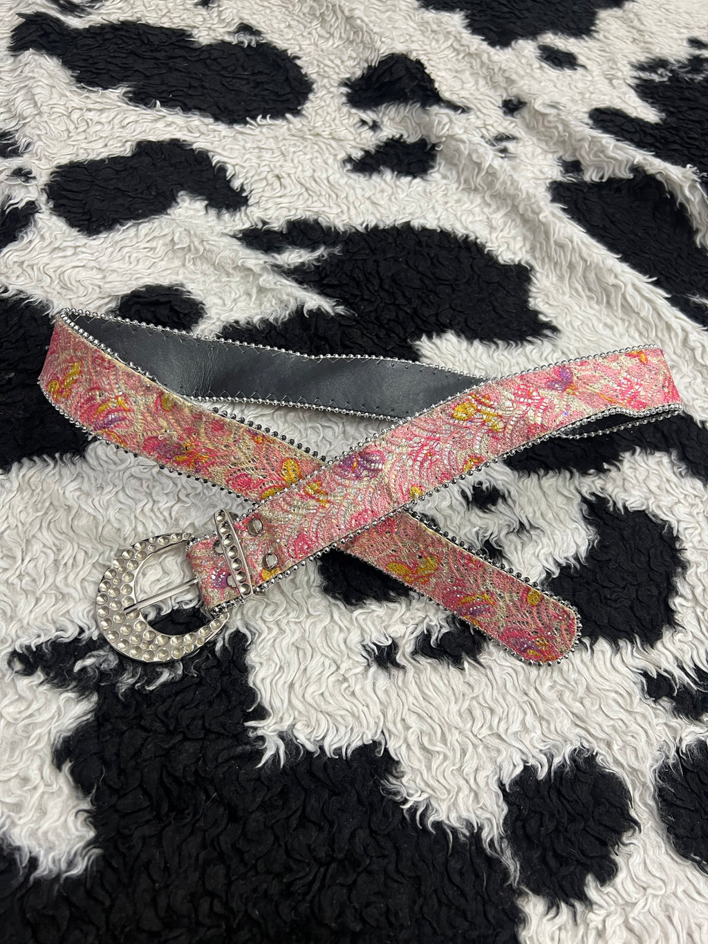 Glitter Pink Lace Belt