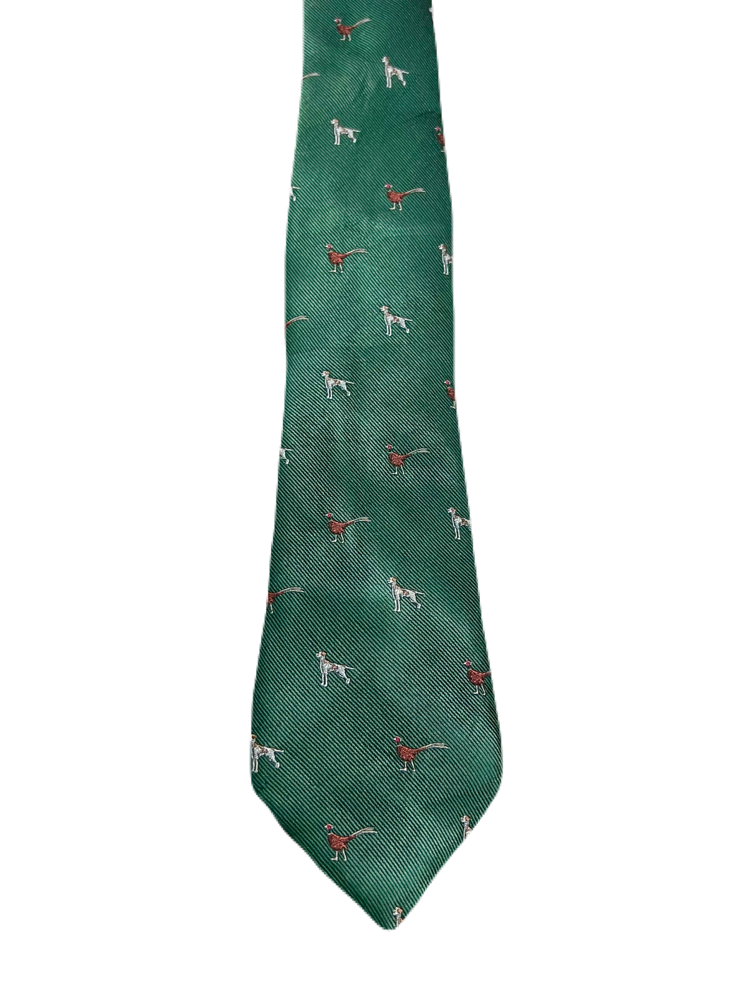 Embroidered Dogs & Pheasants Tie