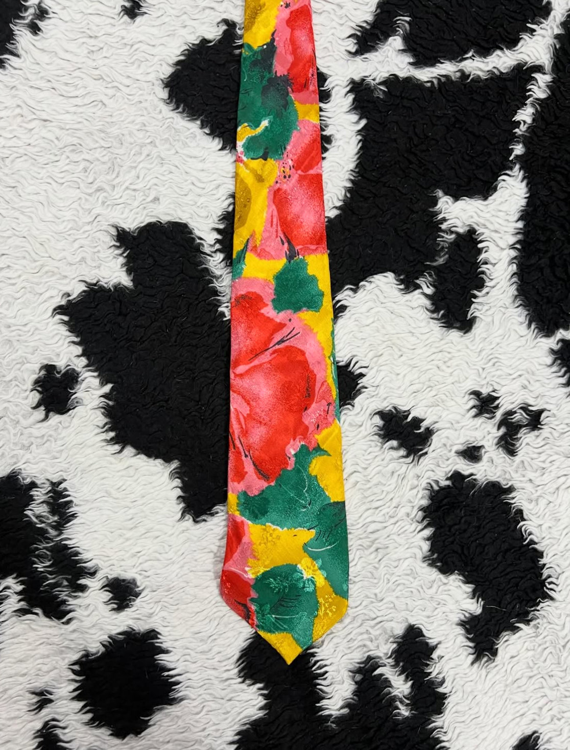 Yellow & Pink Floral Tie