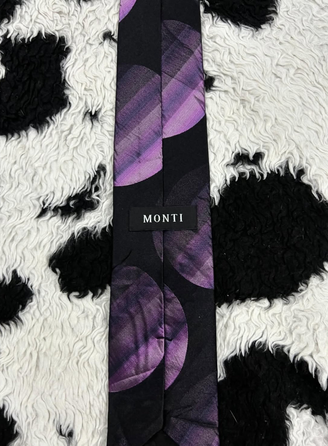 MONTI Black & Purple Dotted Tie