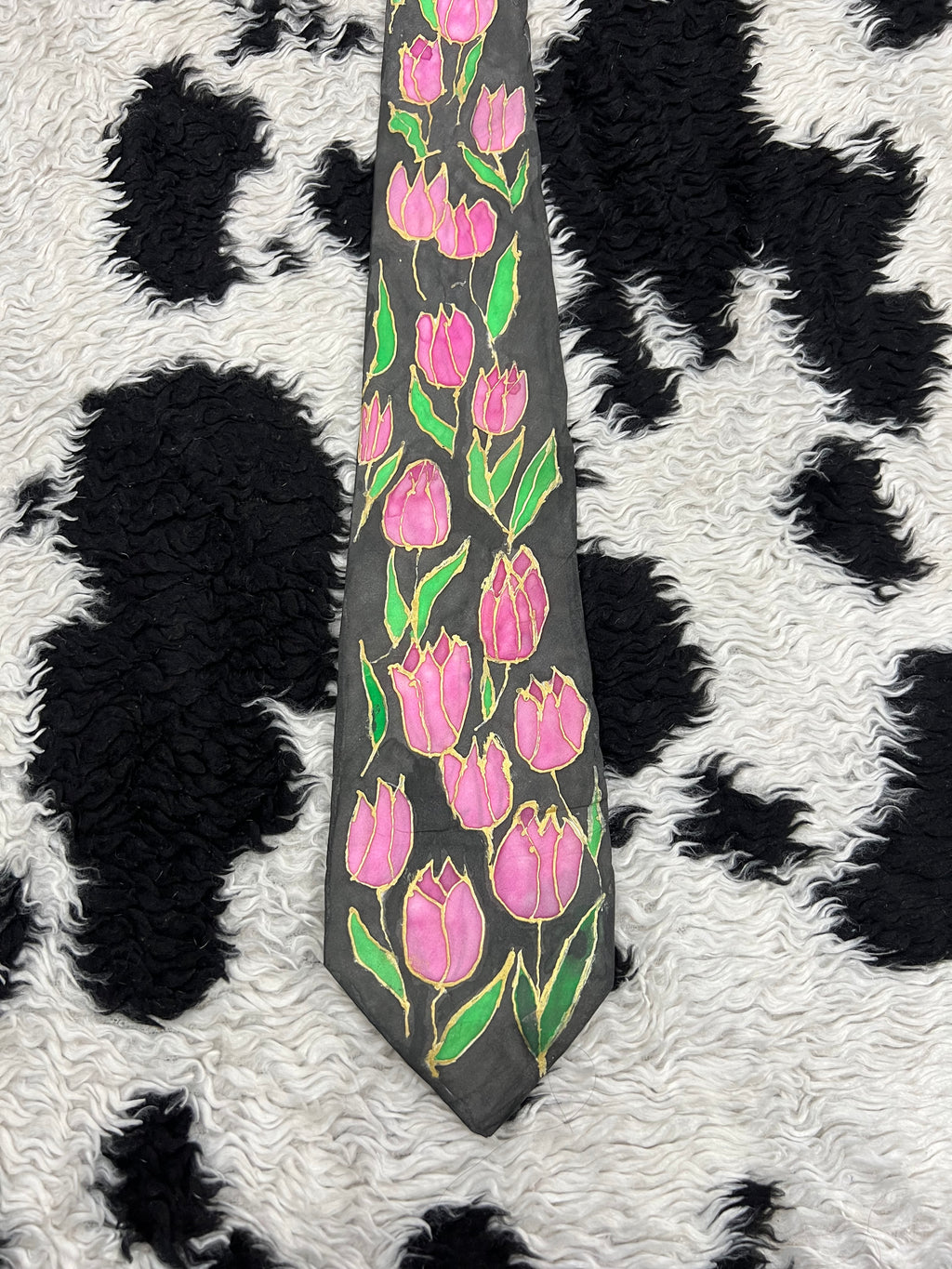 Tulips Painted Tie
