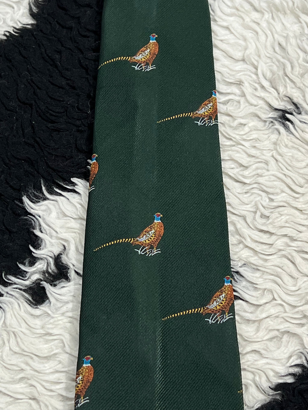 Embroidered Pheasants Tie