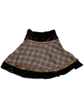 Plaid & Tartan Brown Knee-Length Velvet Skirt