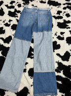 MANGO Double-Shaded Patch Blue Denims (Waist 30)