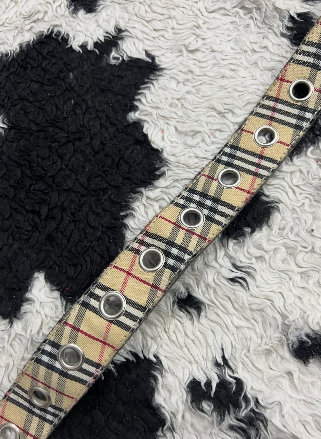 Cream Plaid Belt