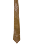 Narrow Brown Embroidered Tie