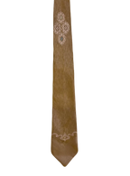 Narrow Brown Embroidered Tie
