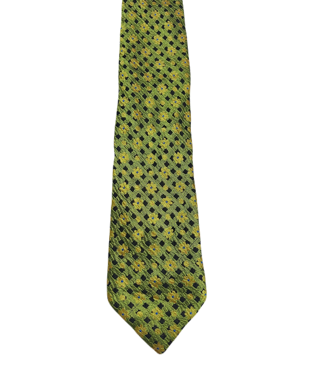 Green Embroidered Floral Tie
