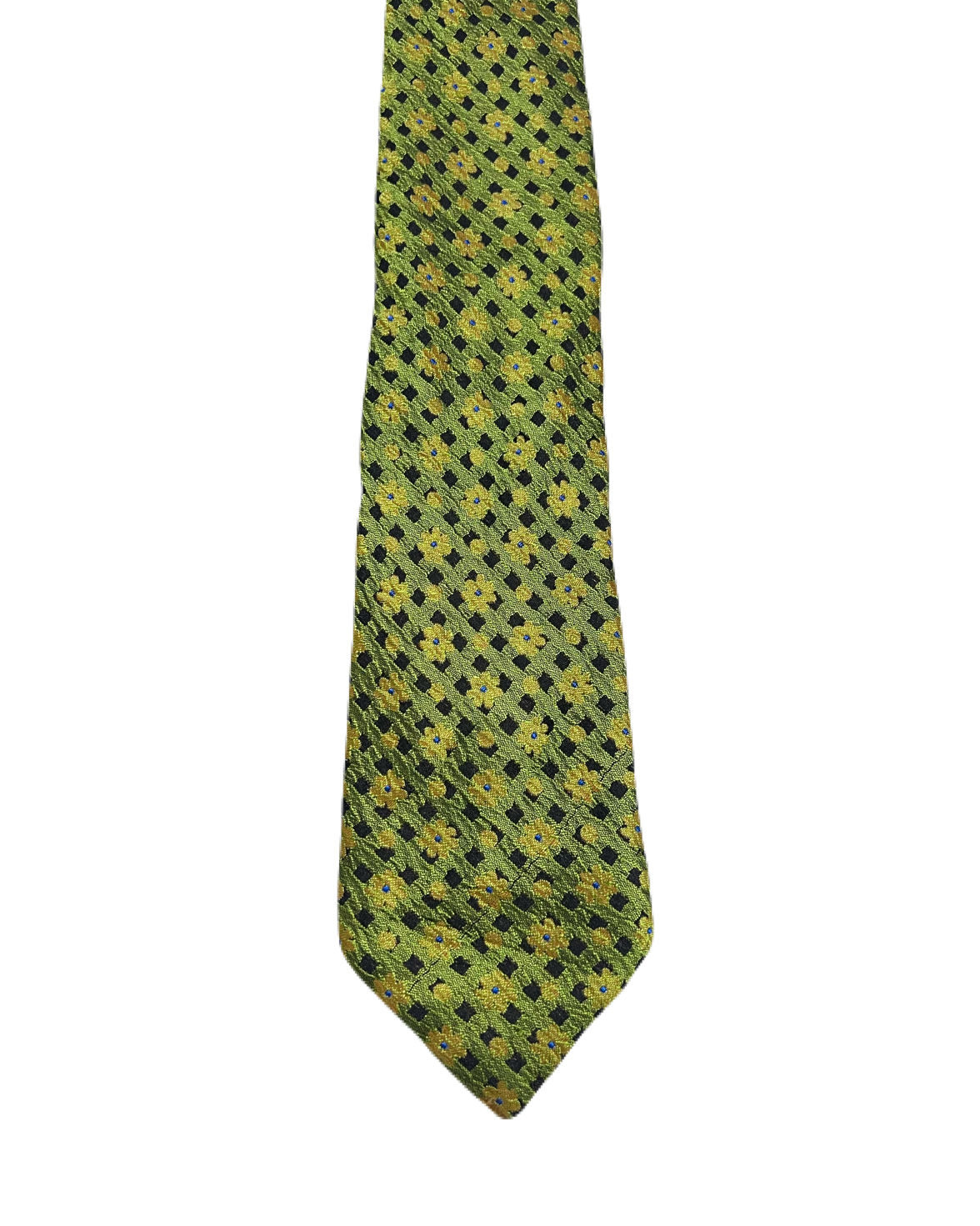 Green Embroidered Floral Tie