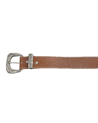 Brown Scaled Silver Buckle Belt