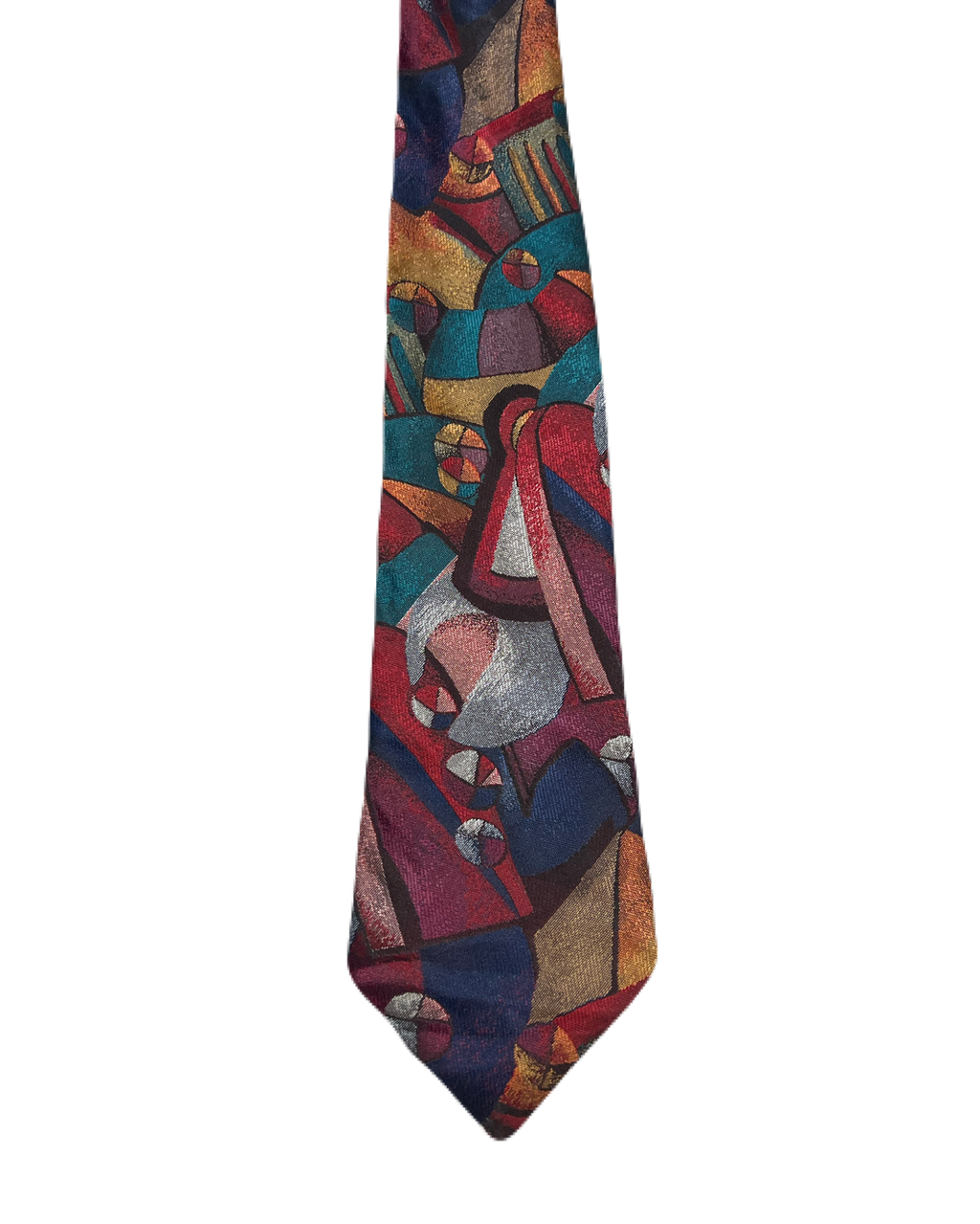 St. Bernard Fully Embroidered Vibrant Abstract Tie