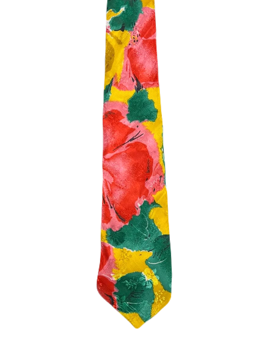Yellow & Pink Floral Tie
