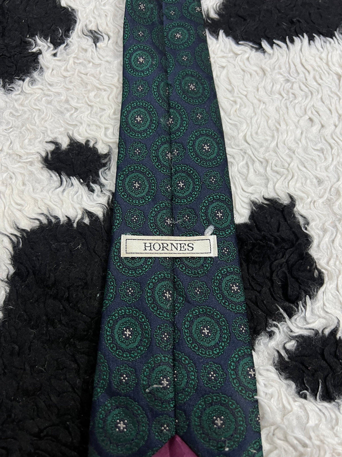 Hornes Green Narrow Embroidered Tie