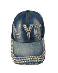 NYC Bedazzled Denim Cap