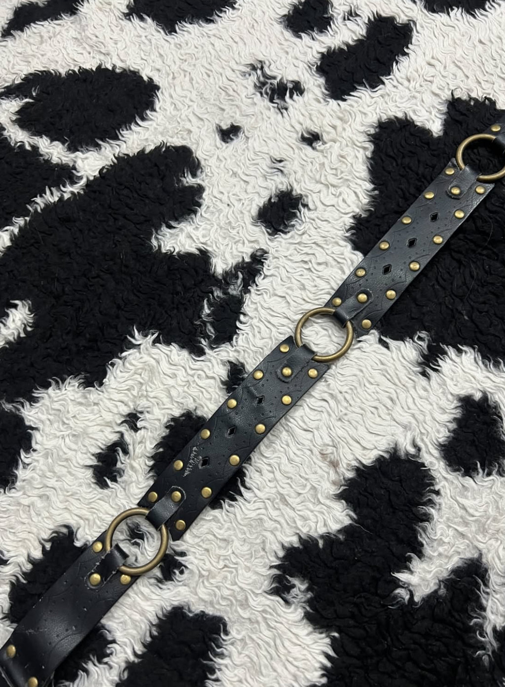 Vintage Buckle Interlinked Black Belt