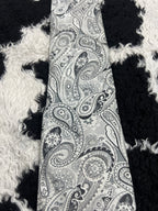 Nubio Black & White Fully Embroidered Paisley Tie