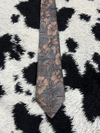 Rael Brook Grey & Orange Floral Embroidered Tie