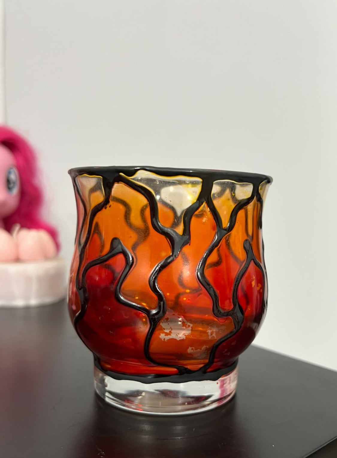 Fire Glass Candle Holder