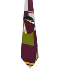 Abstract Art Plum Geometric Tie