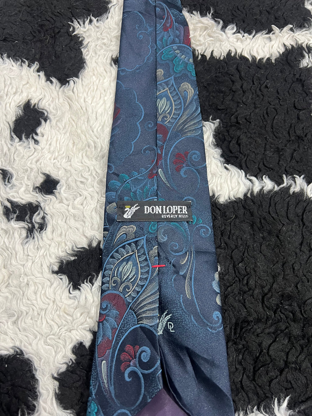 Don Loper Blue Paisley Embroidered Tie