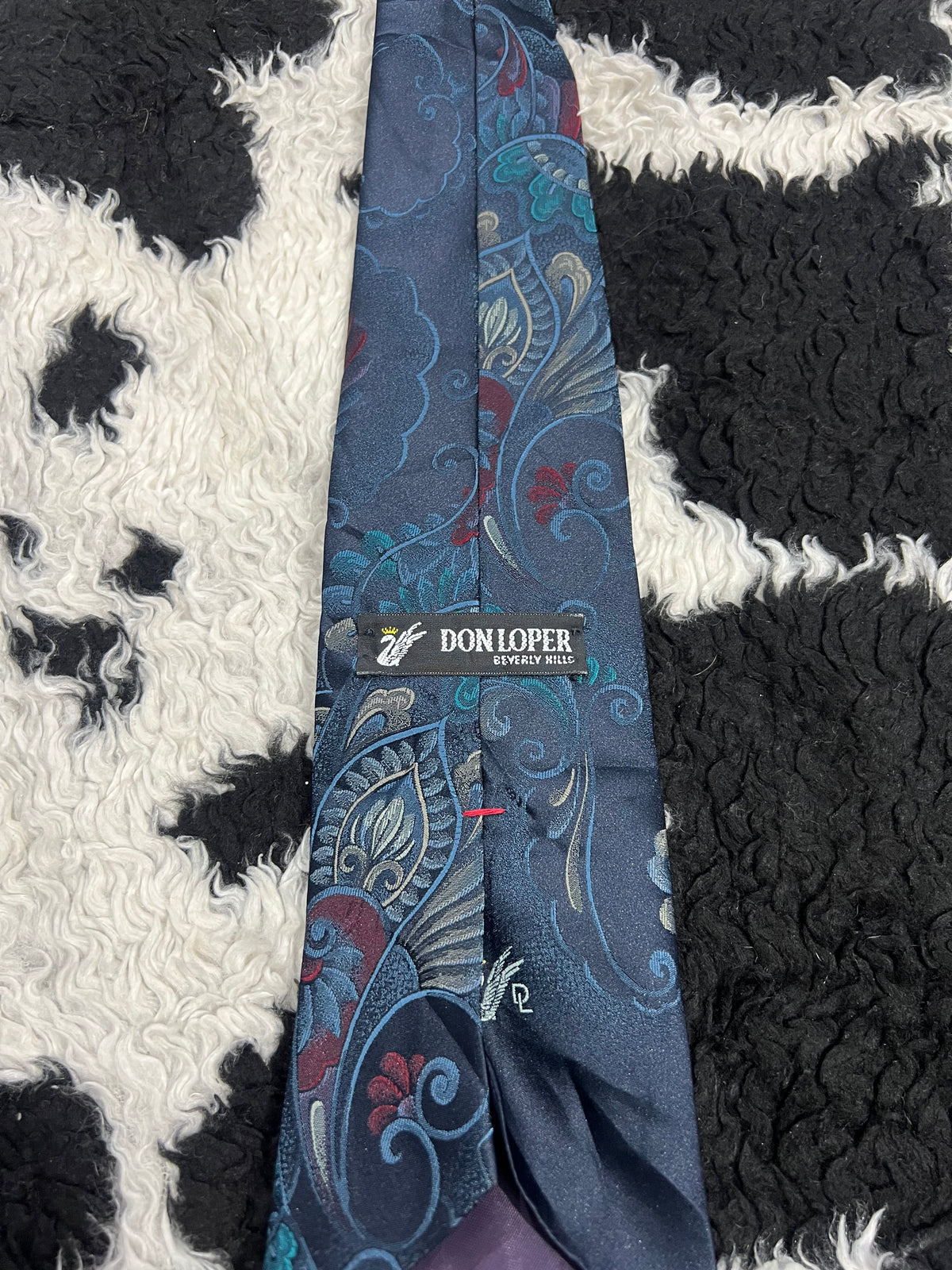 Don Loper Blue Paisley Embroidered Tie