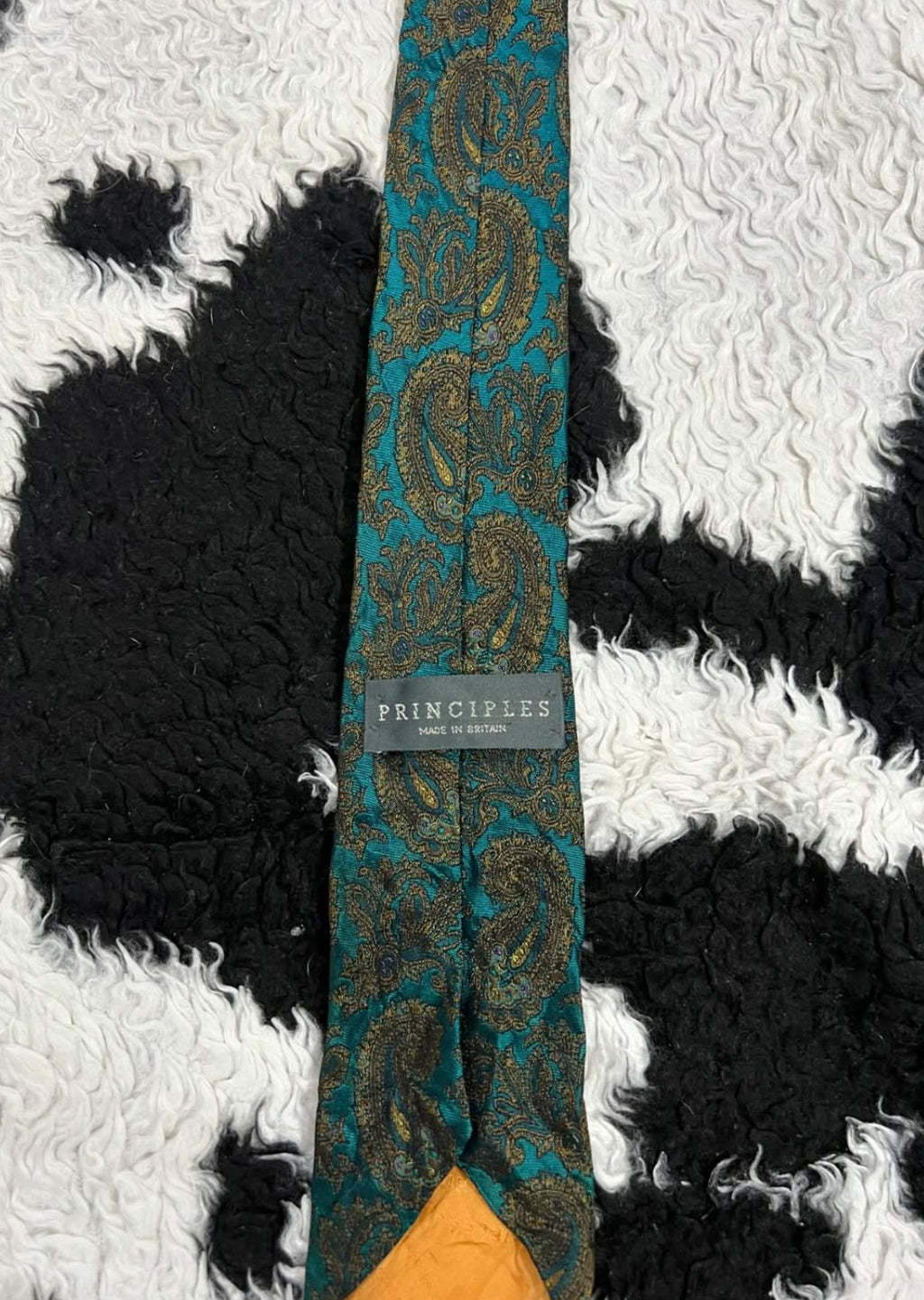 PRINCIPLES Green Paisley Narrow Tie