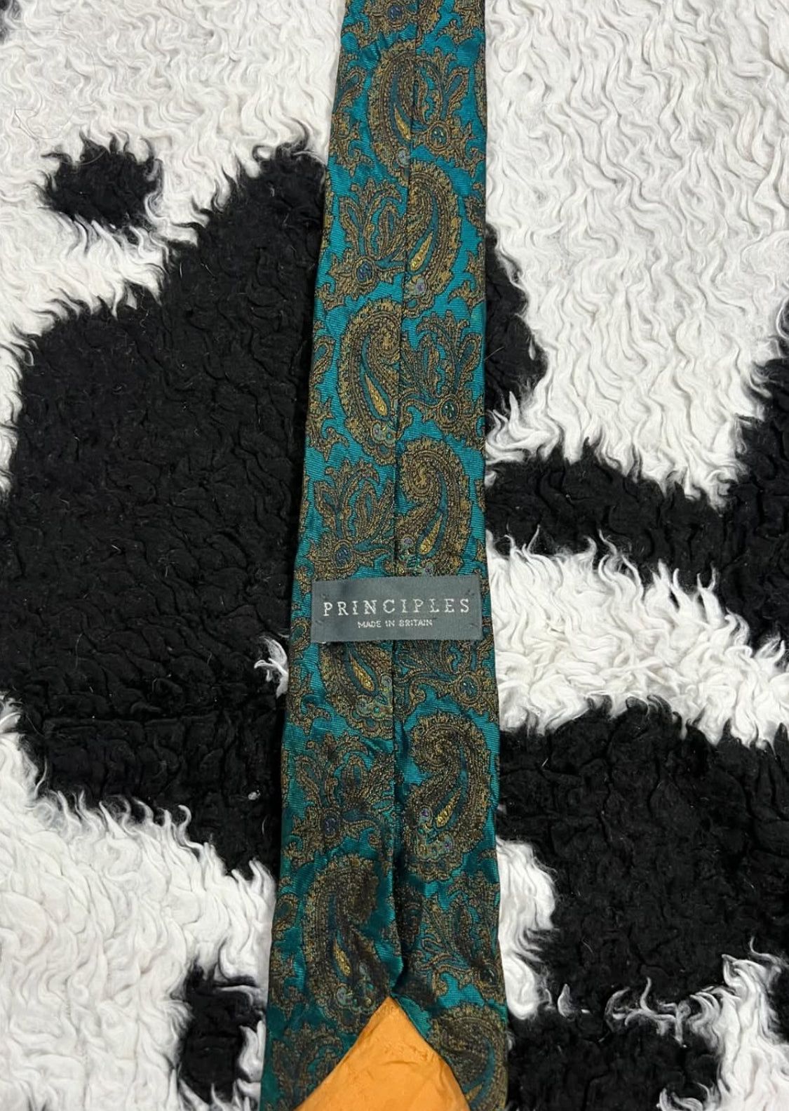 PRINCIPLES Green Paisley Narrow Tie