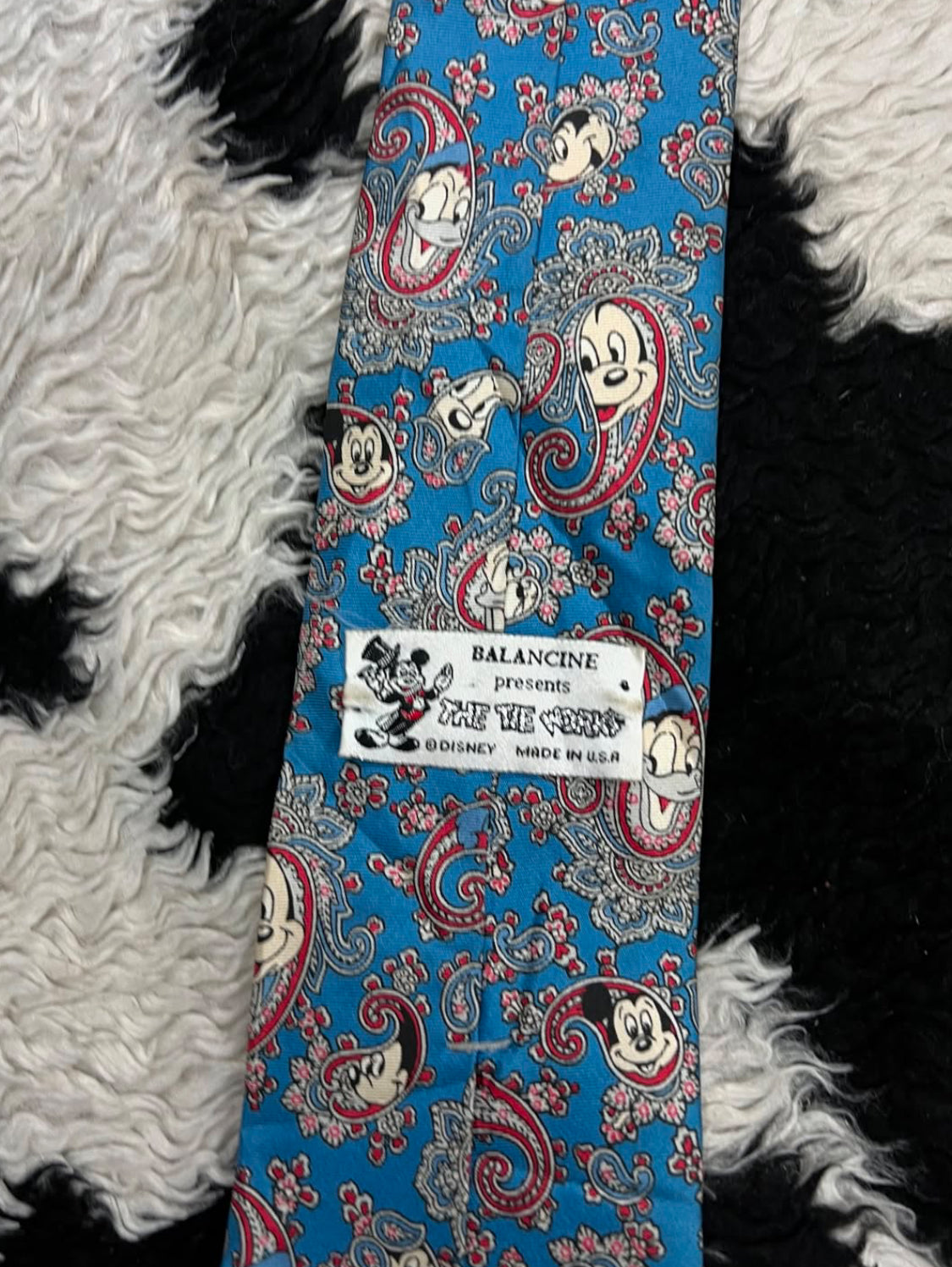 Vintage Disney Mickey Mouse & Friends Paisley Tie