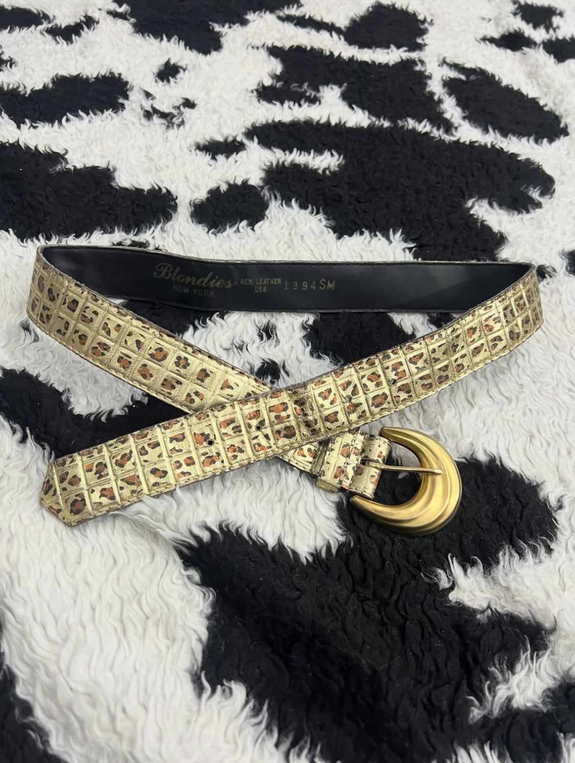 Golden Cheetah Print Belt