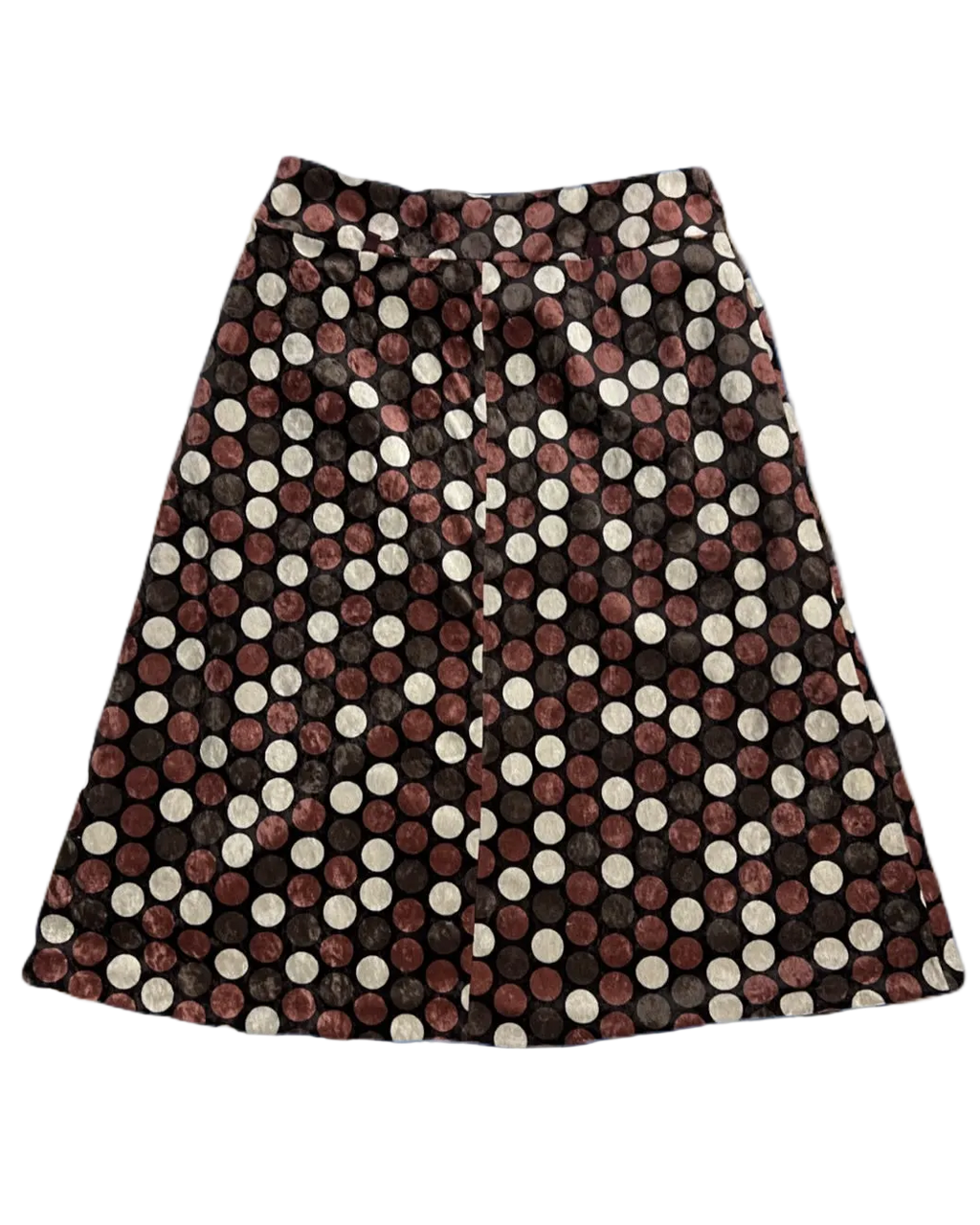 Brown Dotted Velvet Skirt