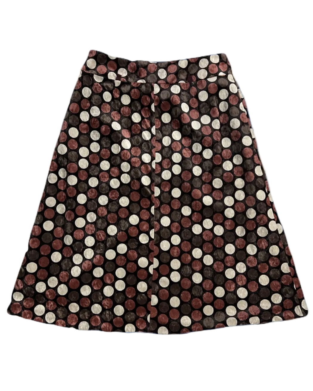 Brown Dotted Velvet Skirt