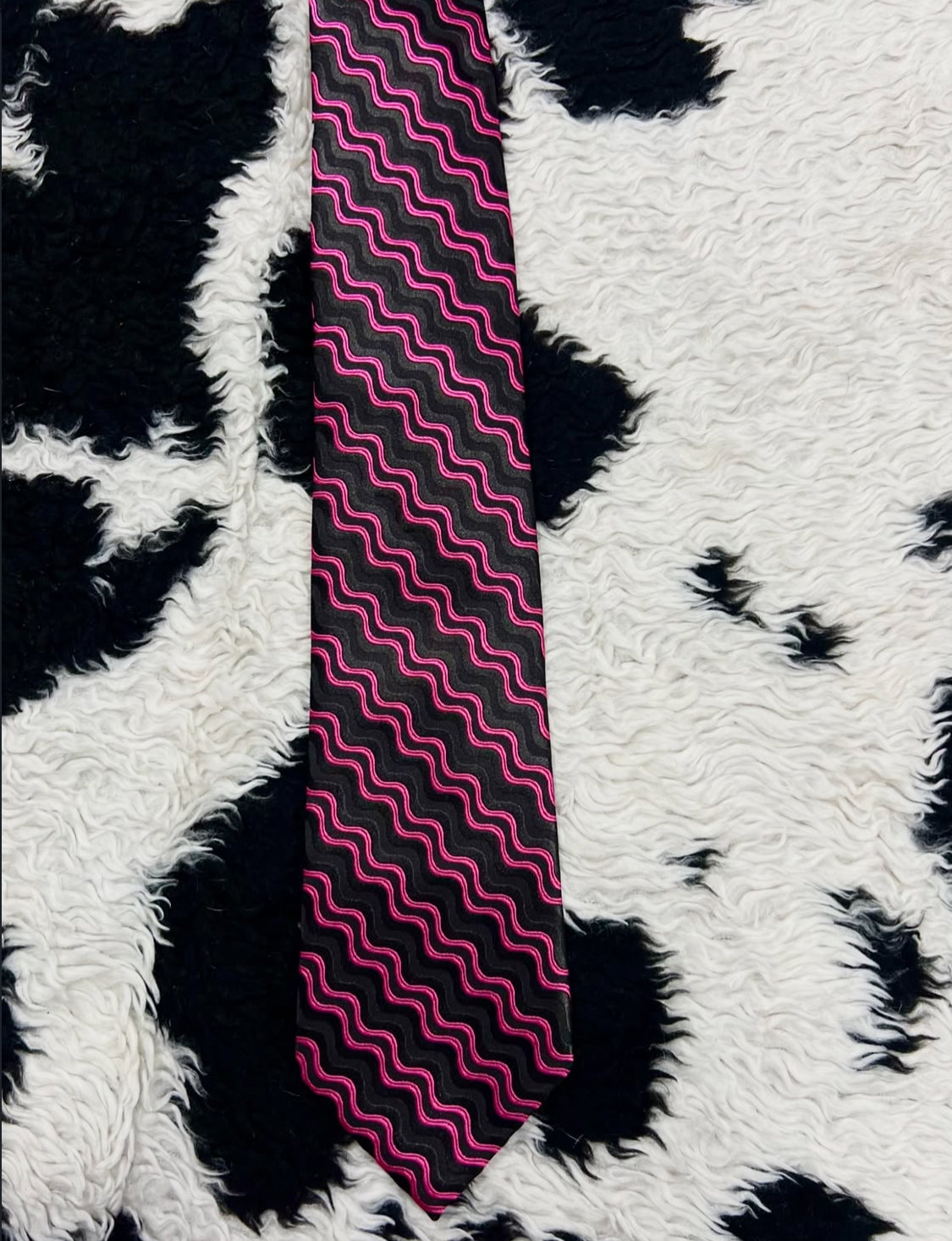 Kensington Black & Pink Embroidered Tie