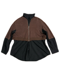 Two-Tone Jacket-Attached Black Buttonup
