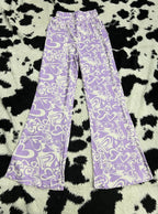 Purple & White Hearts Bellbottoms (Small)