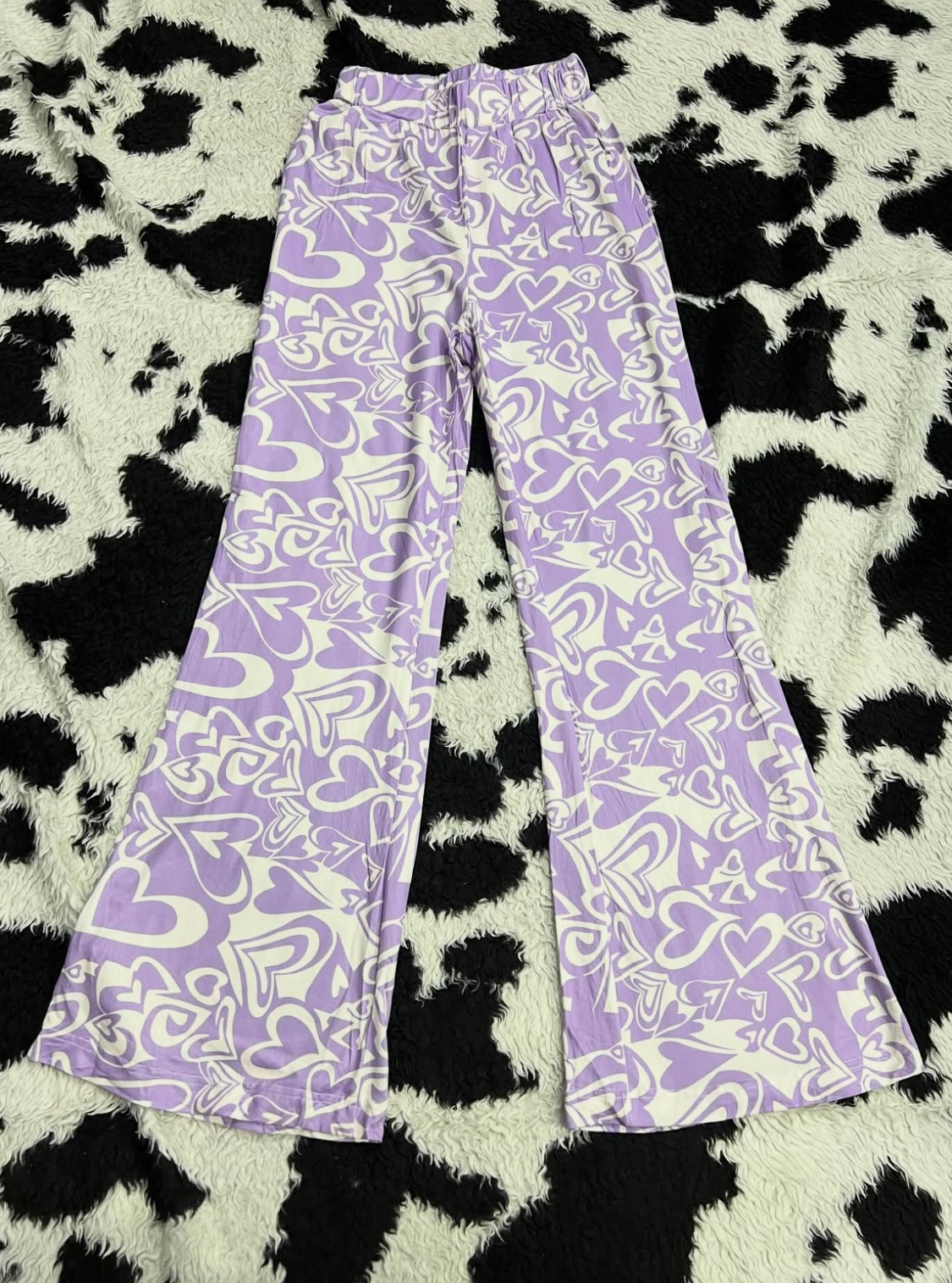 Purple & White Hearts Bellbottoms (Small)