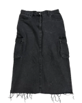 Charcoal Grey Long Denim Skirt
