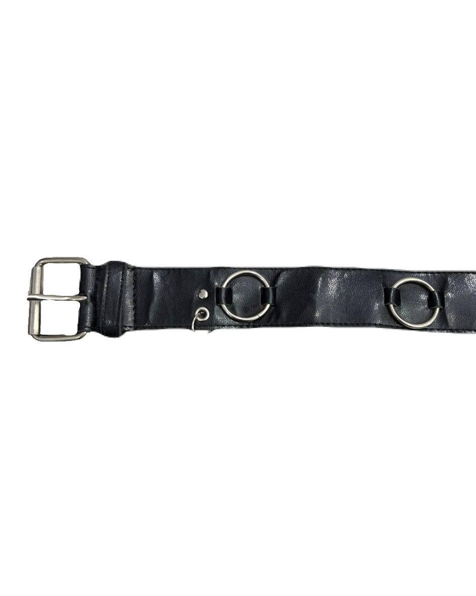 Black Metal Rings Belt