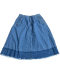Double-Shaded Blue Denim Skirt