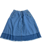 Double-Shaded Blue Denim Skirt