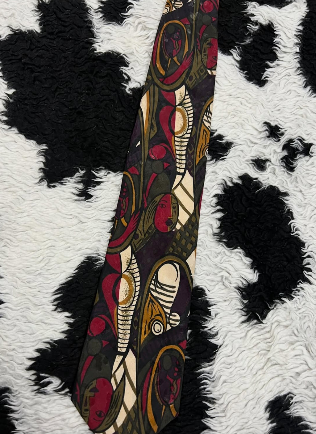 Abstract Faces Painting Tie