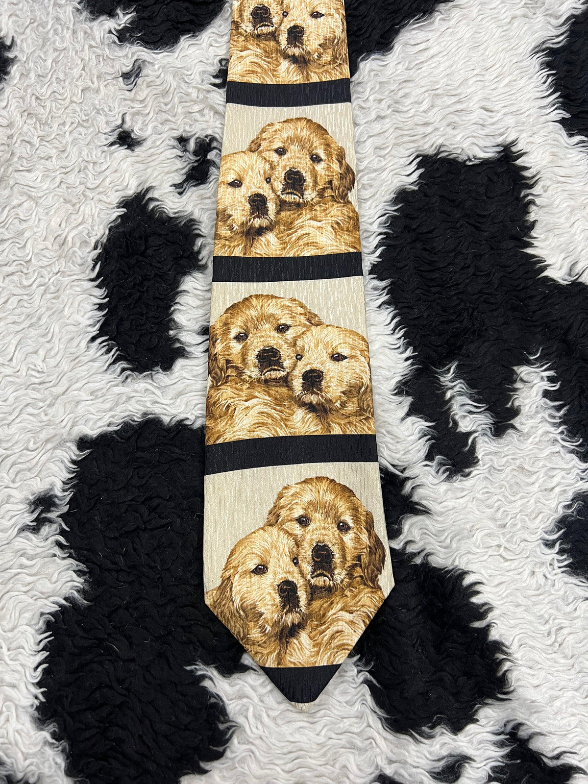 Vintage 1998 "Good as Gold" Golden Retriever Puppies Tie