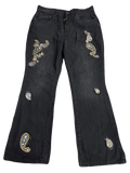 Paisley Patchwork Black Denims (Waist 36)