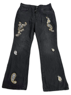 Paisley Patchwork Black Denims (Waist 36)