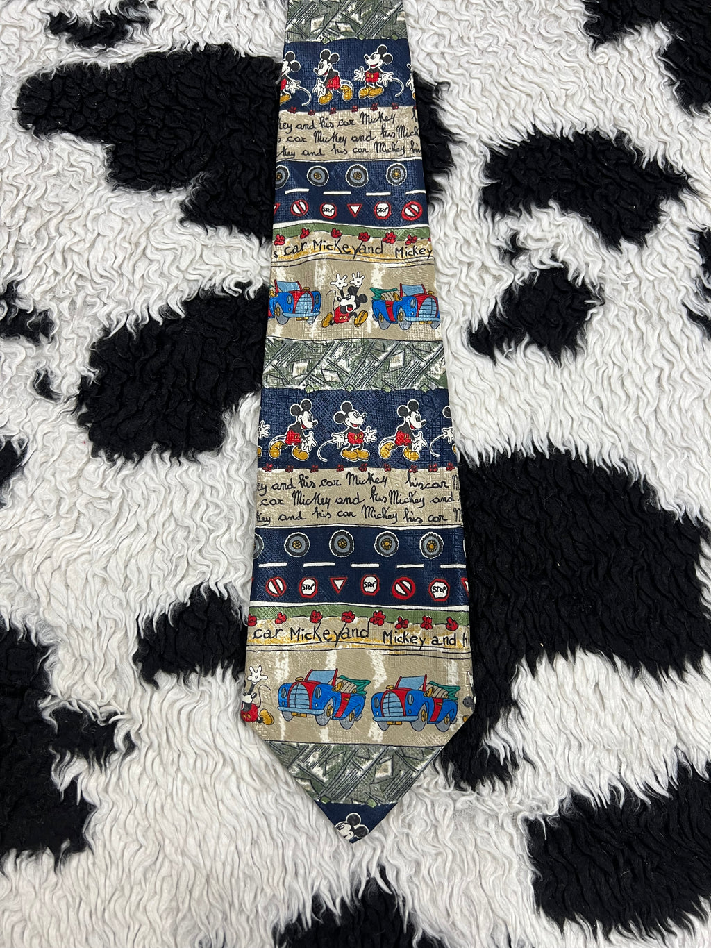 Vintage Mickey Mouse & Car Tie