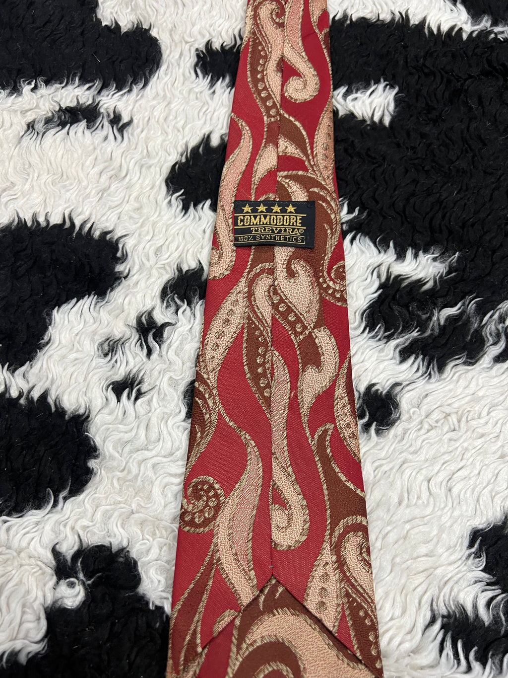 Commodore Red & Brown Embroidered Tie