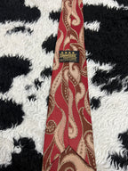 Commodore Red & Brown Embroidered Tie