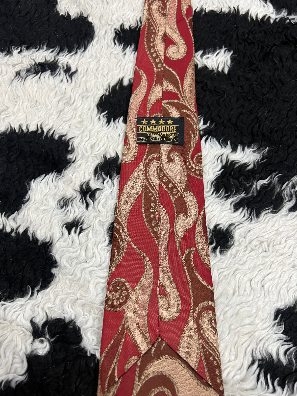 Commodore Red & Brown Embroidered Tie