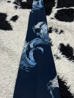 Blue Waves Embroidered Tie
