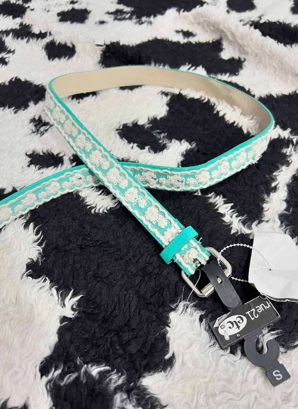 Teal Lace Narrow Belt